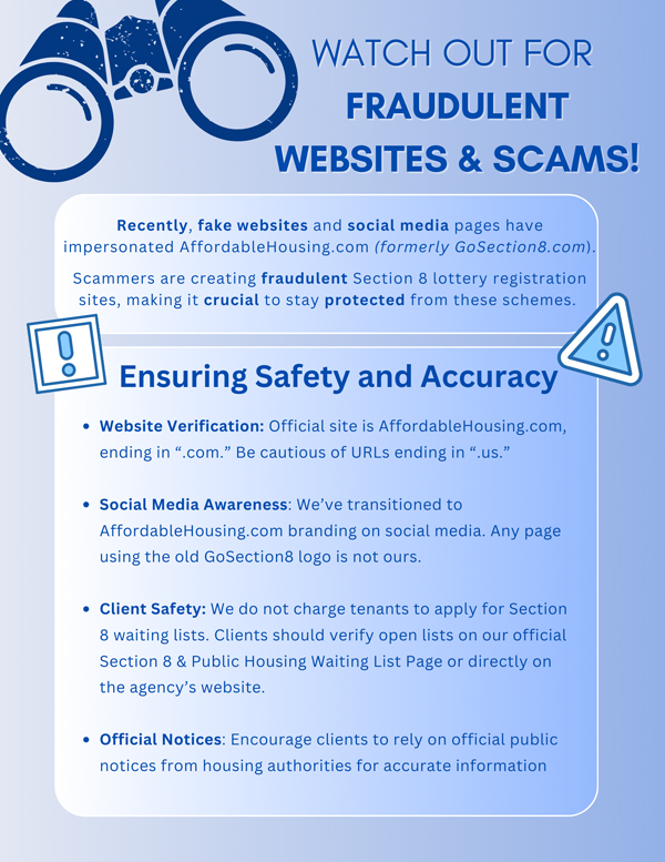 Fraudulent Website and Scams Notice